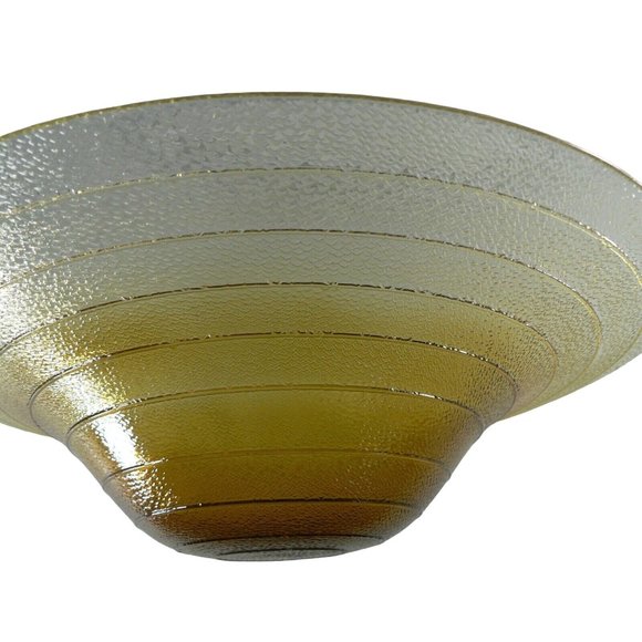 Table Centerpiece Decorative Bowl Art Glass Large Amber Gradient Colors 17.5" - Picture 9 of 10